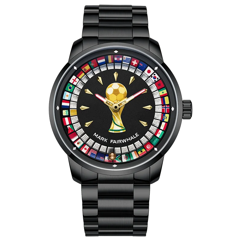 Mark Fairwhale 2026 Fashion Quartz Watches for man Rotatable Flag Dial Waterproof Luminous Wheel Fashion relógios masculino