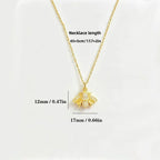 1Pc European and American women's retro little bee zircon pendant necklace, niche design titanium steel collarbone chain, suitable for daily travel wear, back-to-school gifts