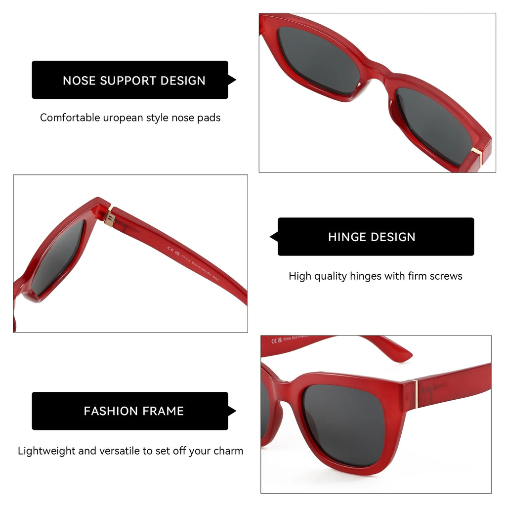 ZENOTTIC Square  UV400 Protection Sunglasses for Women Vintage Polarized Sun Glasses Trendy Shades Fashion Style