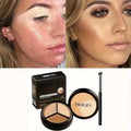 IMAGES Tri-Color Concealer with Brush - Moisturizing Paste for All Skin Types, Flawless Concealer for Blemishes, Dark Circles & mbzr