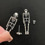 Punk Halloween Earrings for Women, Spooky Skull Skeleton Dangle Earrings for Women,Bloody Knife Drop Earring