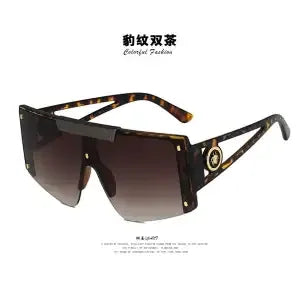 Integrated Sunglasses 2026 New Fashionable Sunglasses Trendy Large Frame Hollow Sunglasses for Men and Women mbzr