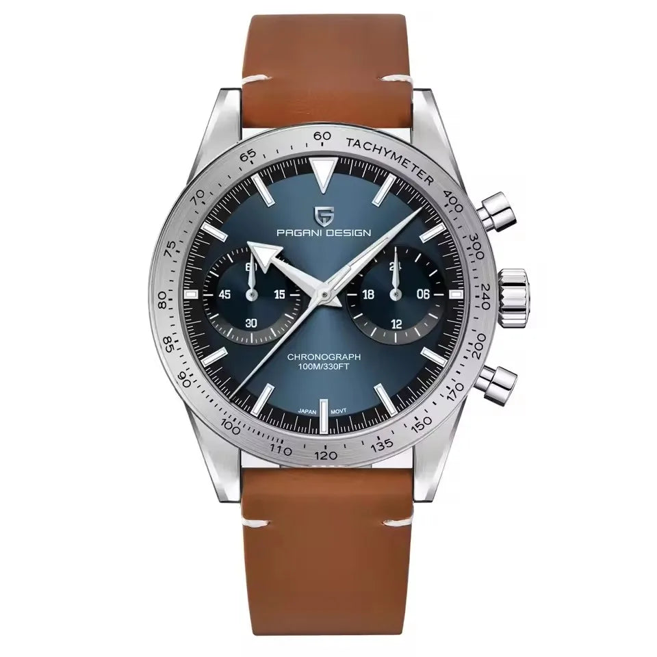 PAGANI DESIGN Retro Luxury Quartz Men Watch Japan Movt 316L All Steel Chronograph Sapphire Mirror Luminous Waterproof Man Watch