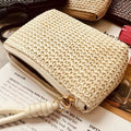 Straw Woven Mini Coin Purse – Japanese Minimalist Wrist Pouch mbzr