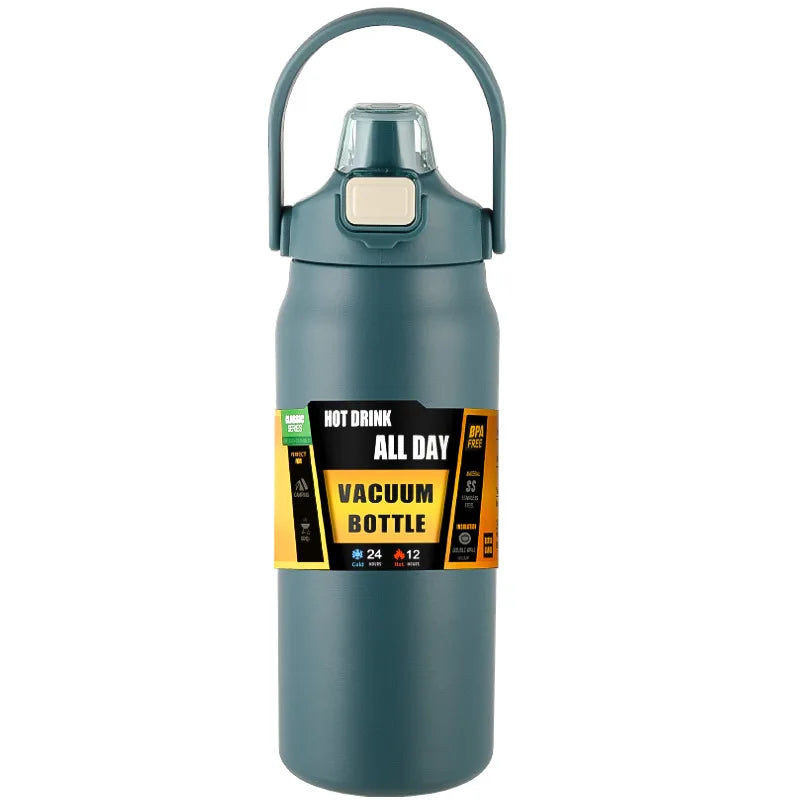 Portable Thermos with Straw 304 Stainless Steel Thermal Mug Tumbler Coffee Cup Sports Vacuum Flasks Cold and Hot Water Bottle mbzr