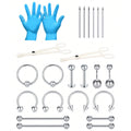 Stainless Steel Piercing Kit 14G/16G Belly Button Piercing Kit Septum Piercing Kit Lip Tongue Nipple Ear Piercing Kit