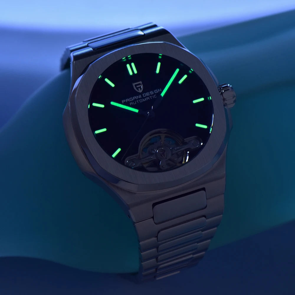 PAGANI DESIGN 2026 Men's Watch Skeleton Luxury Gold Automatic Watch For Men New Stainless steel  Business Mechanical Wristwatch