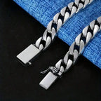 Silvery Plated High Quality Fashion Miami Cuban Chain Bracelet Men's Trend Charm Bracelet Casual Business Party Jewelry Gift