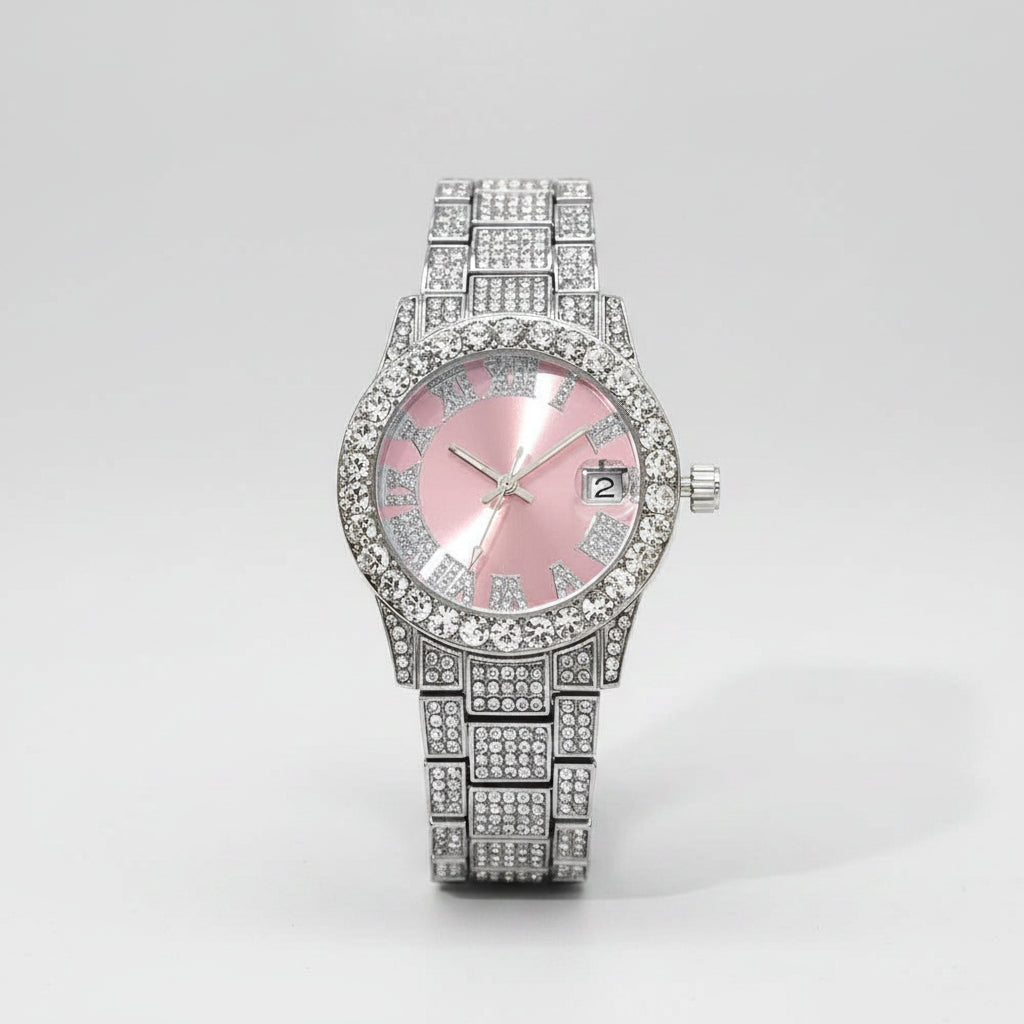Hot Fashion Luxury Brand UNIGUET Womens Watch Elegant Pink Diamond Small Dial BlingBling Quartz Ladies Mini Iced Wristwatch Gift mbzr