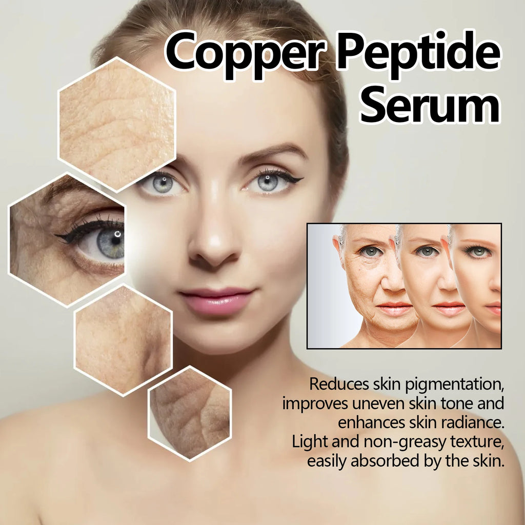 EELHOE 30ml Copper Peptide Facial Serum Moisturizing Firming Face Skin Increase Elasticity Anti Wrinkle Lines Daily Facial Care mbzr