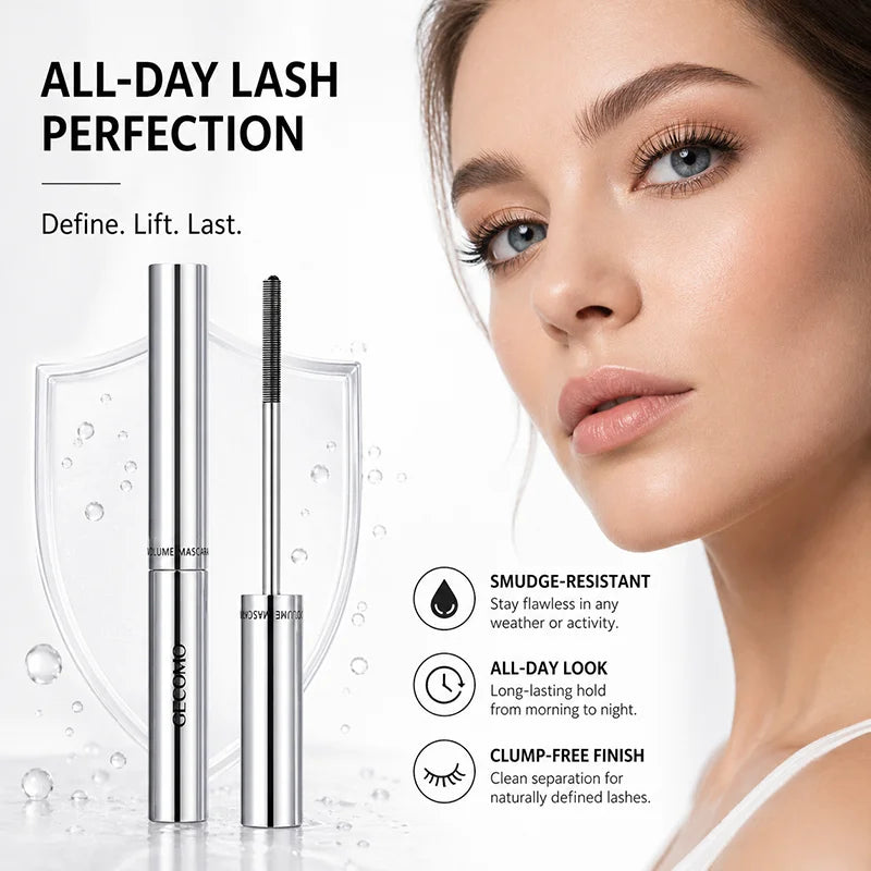 2 Pack Slim Brush Mascara, Lengthening & Defining Lash Mascara Set, Clump-Free Smudge-Resistant Eye Makeup for Daily Wear mbzr