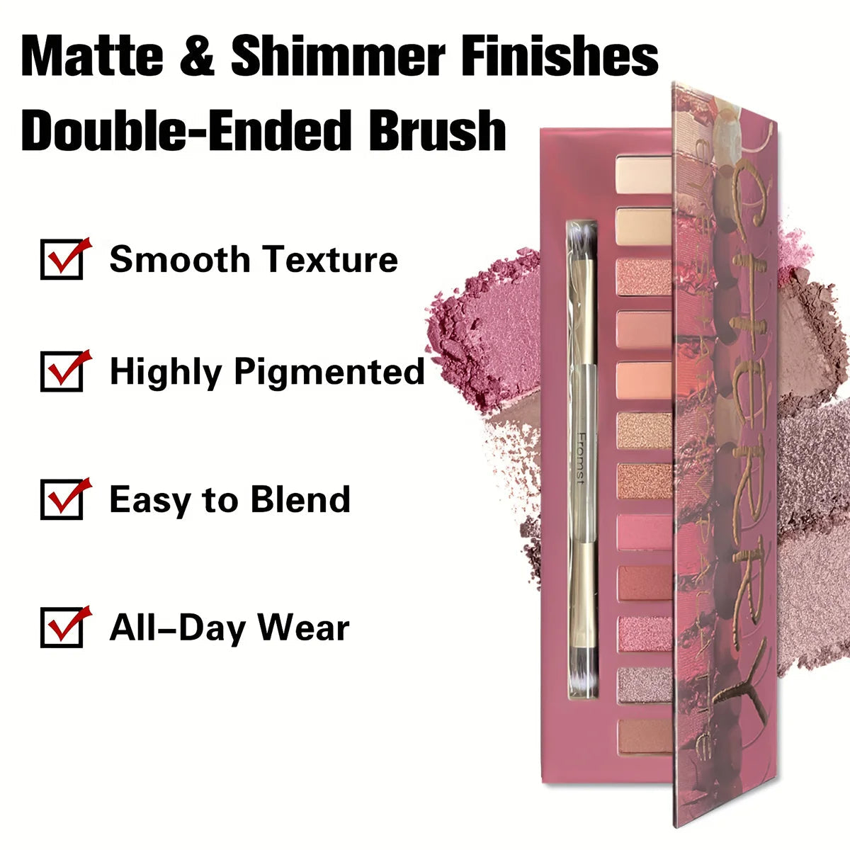 Eyeshadow Palette Mirror Packaging Pearlescent Shimmer Long-lasting Easy to Apply mbzr