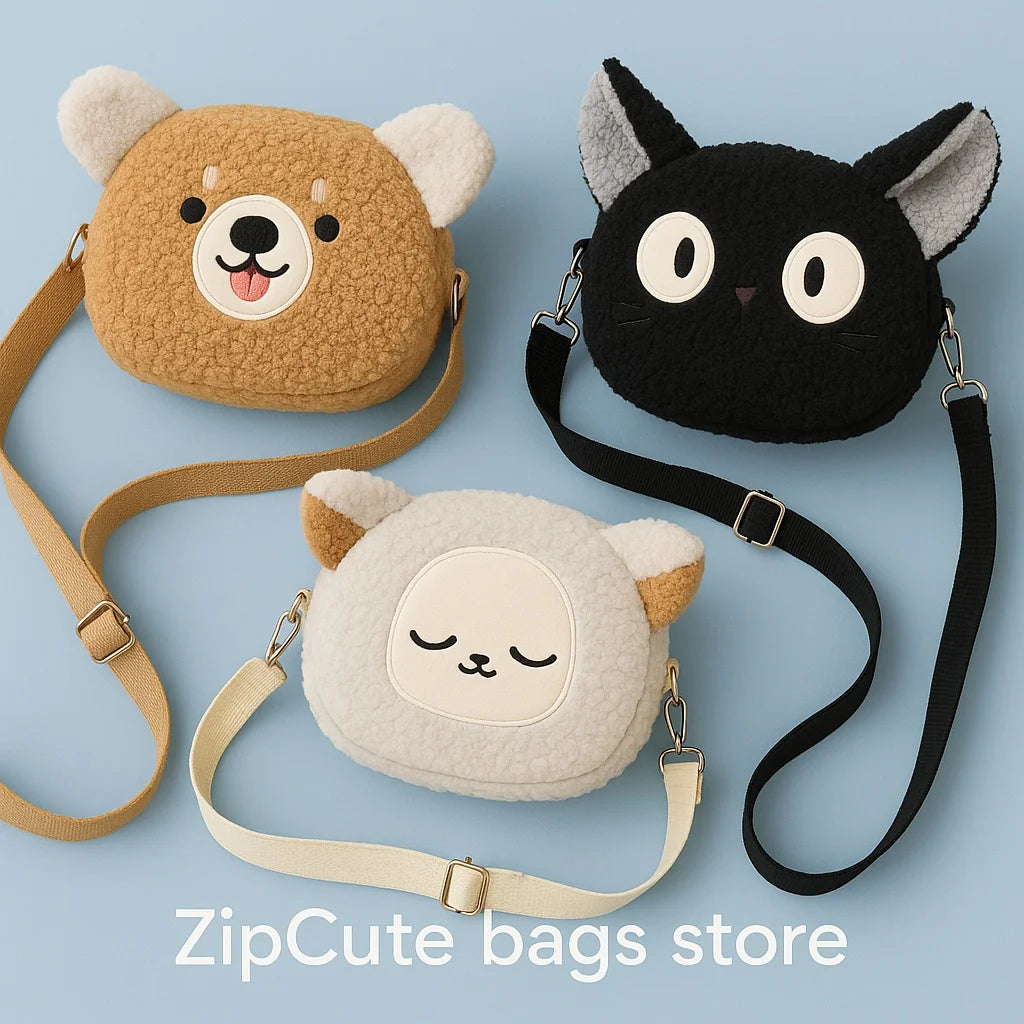 Japanese style cute bag for women cartoon plush shoulder bag for women new crossbody bag small mobile phone & wallet bag for wom