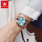 OLEVS 5189 Light Luxury Style Women Quartz Movement Watch Luminous Function 30m Waterproof Milanese Steel Strip Brand Wristwatch mbzr