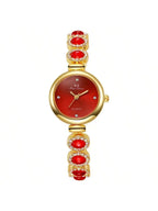 Elegant Red Rhinestone Bracelet Watch For Women Fashion Luxury Gift mbzr