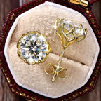OXTAO Moissanite Circular Stud Earrings for Women 14K Gold Filled Flower Earring Fine Jewelry 6mm/8mm D Color Lab Diamond Gift