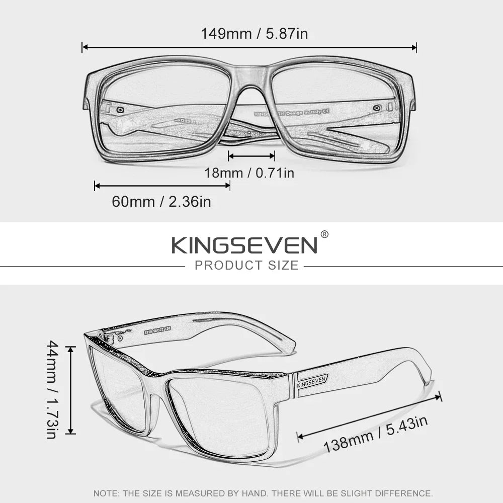 KINGSEVEN Square Frames Fashion Sunglasses For Women Men Driving Polarized UV400 Glasses Outdoor Protective Sports Eyewear