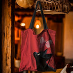 1pc Kitten and Butterfly Canvas Tote Bag - Durable Polyester, Rectangular Shape, Perfect for Shopping & Everyday Use mbzr