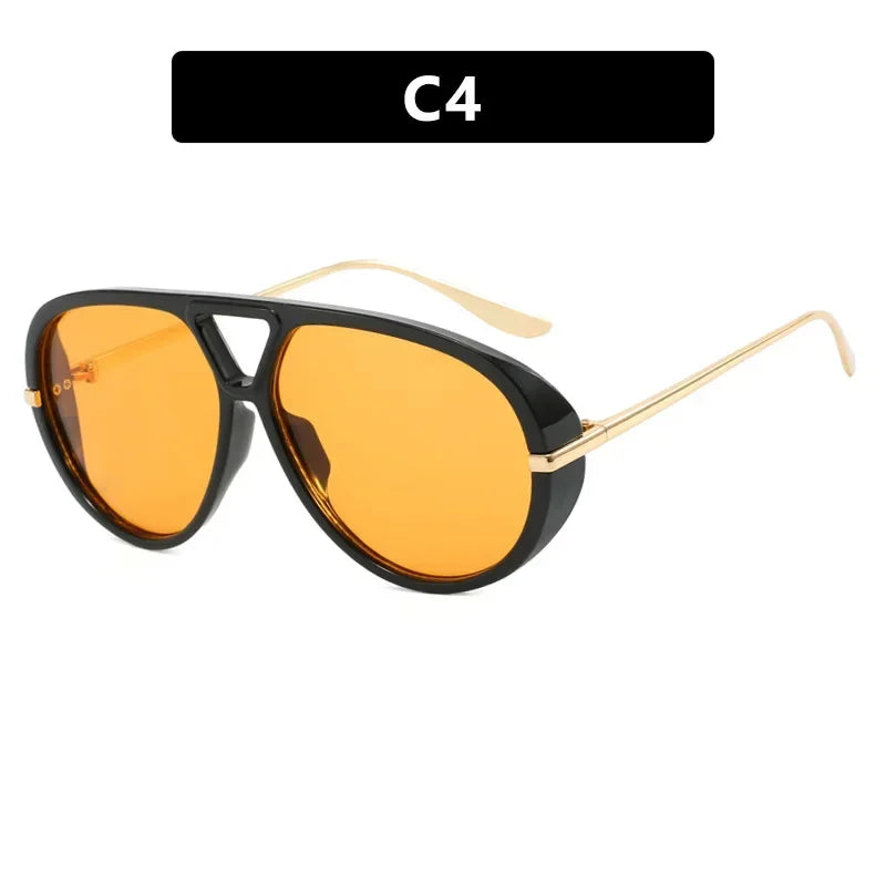 Vintage Oversized Sunglasses Women Retro Brand Big Frame Sun Glasses Female Black Yellow Ins Style Square Glasses Oculos De Sol mbzr
