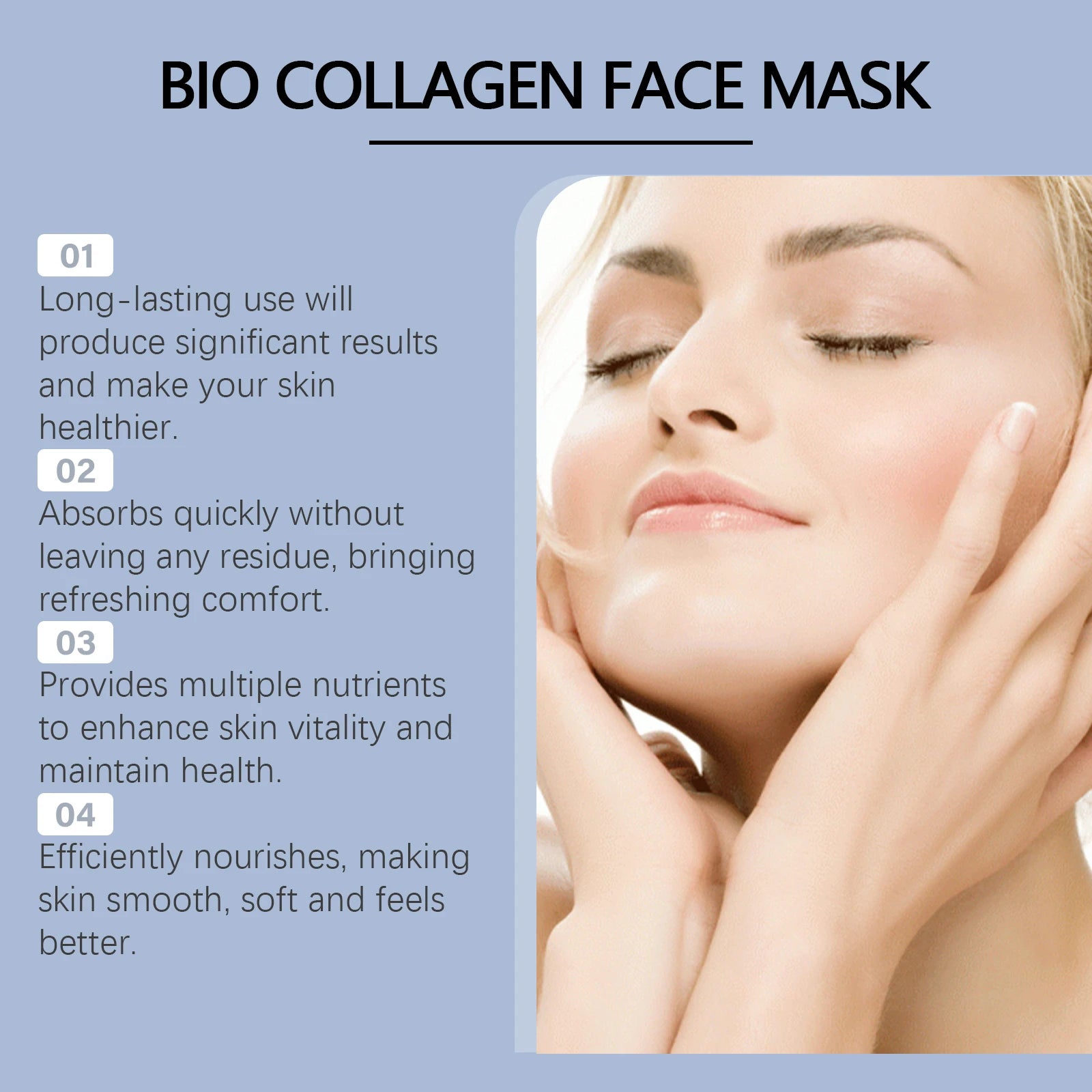 Jaysuing Collagen hydrating facial mask brightens skin tone and tightens skin with hyaluronic acid moisturizing facial mask mbzr
