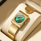 1Pcs Women's Green Dial Alloy Strap Vintage Fashion Classic Fashion Details Quartz Watch For Business Party Holiday