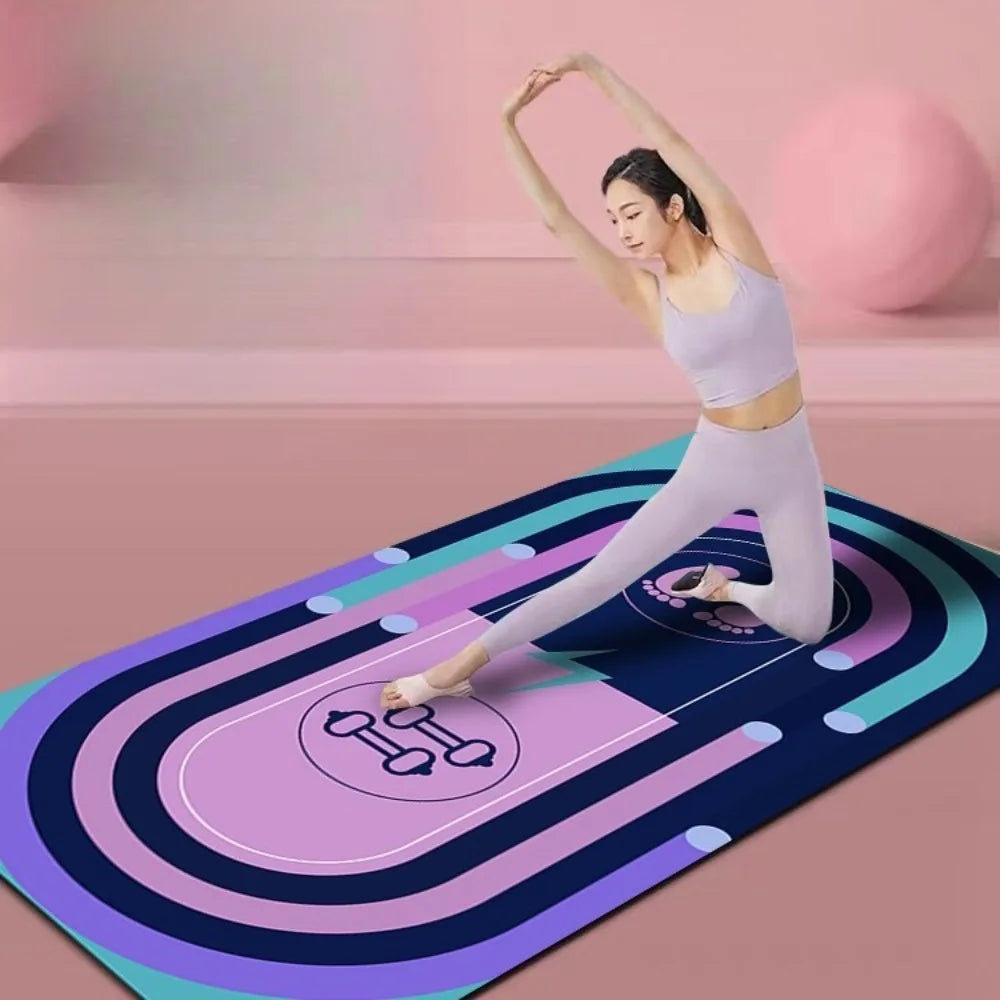 Yoga Carpet Mat Double-Side Shock Absorbing Eco-friendly Colorful Ring Pattern Exercise Floor Rug mbzr