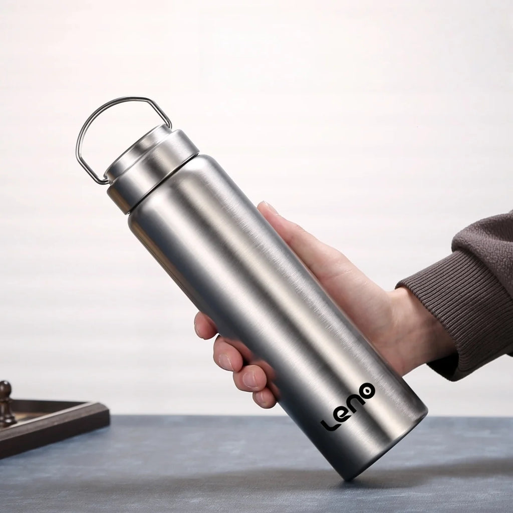 1pc Large Capacity Stainless Steel Sport Water Bottle Single-layer Rugged Water Cup Metal Flask Drinkware Camping Sports Gym mbzr