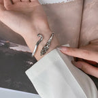Ethnic Style Retro Thai Silver Exquisite Hollow Peacock 925 Sterling Silver Personality Animal Opening Antique Design Bracelets mbzr