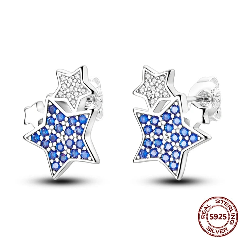 Fine Jewelry 925 Silver Rose Gold Plated Zircon Sparklin Hoop Earrings For Women mbzr