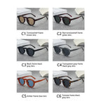 2025 Retro Thick Framed Oval Sunglasses For Men American Style Gray Eyewear Retro Leopard Print Glasses UV400 Prescription