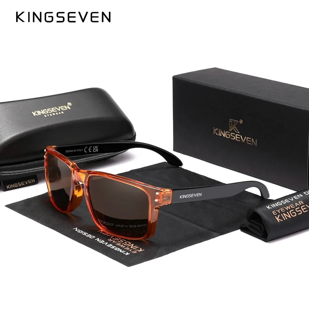 KINGSEVEN Rectangle Retro TR90 Polarized Sunglasses Cycling UV400 Climbing Anti-glare Outdoor Sports Eyewear