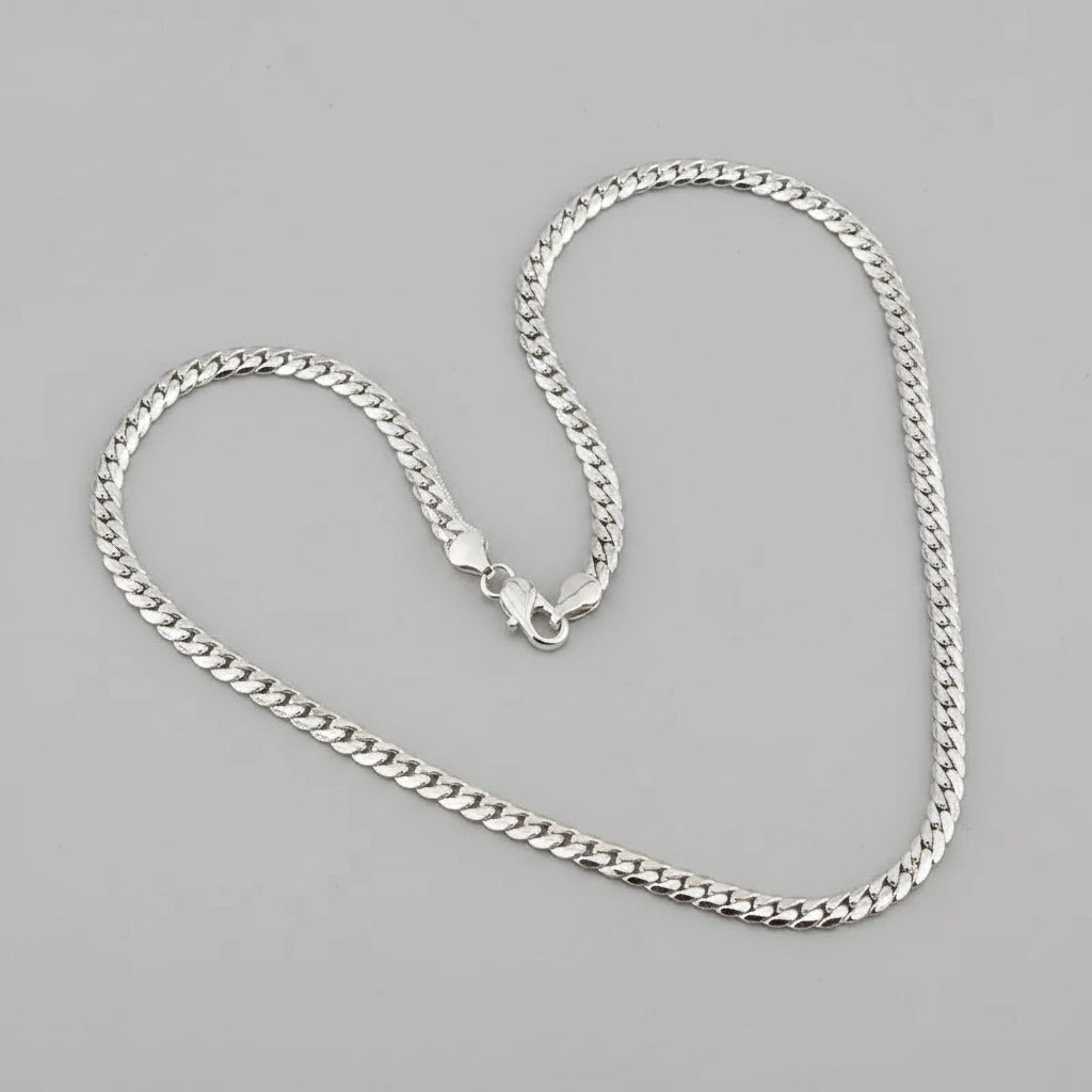 Silver Chain Necklace – Elegant 5mm Link for Women & Men mbzr