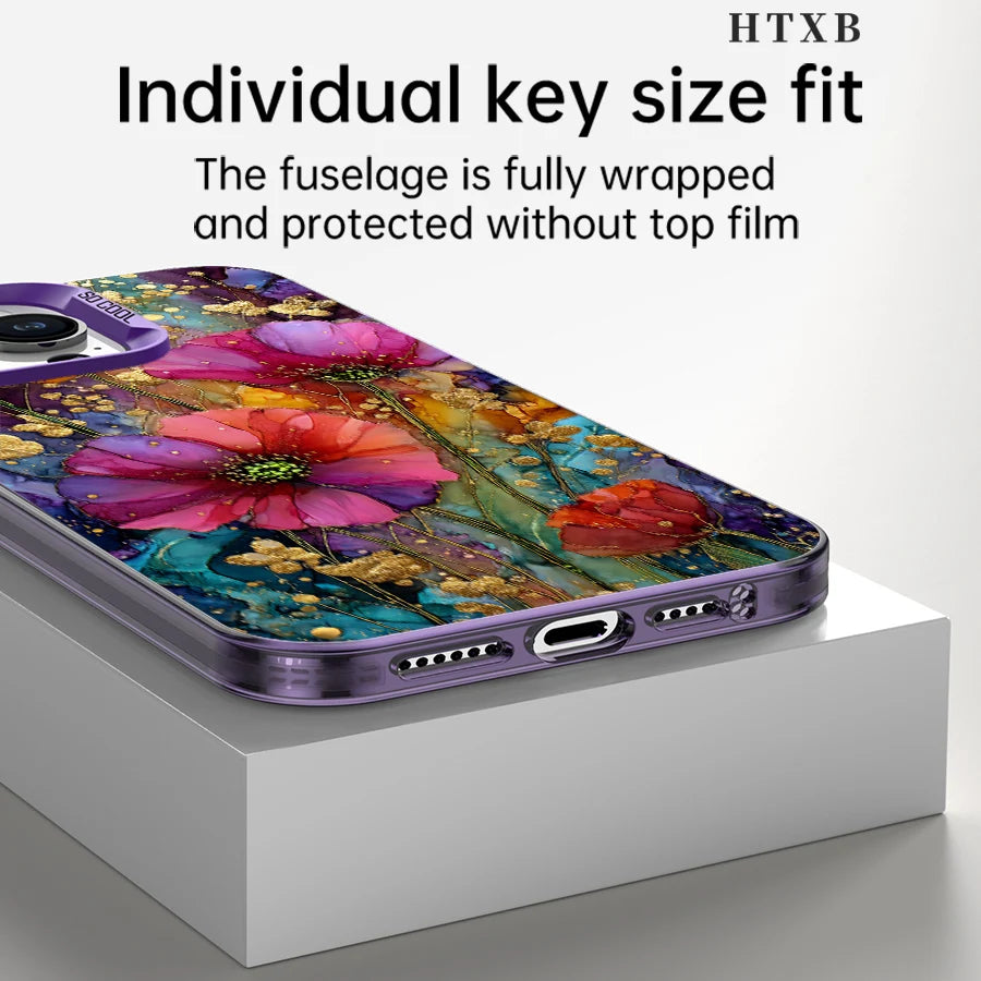 Gilded Flower Shadow Phone for iPhone 17 to 11 Pro Max Plus