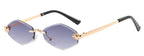 Fashion Small Polygonal Sunglasses for Women Luxury Brand Rmless Brown Rhombus Sun Glasses Woman Vintage Metal Shades Eyewear mbzr
