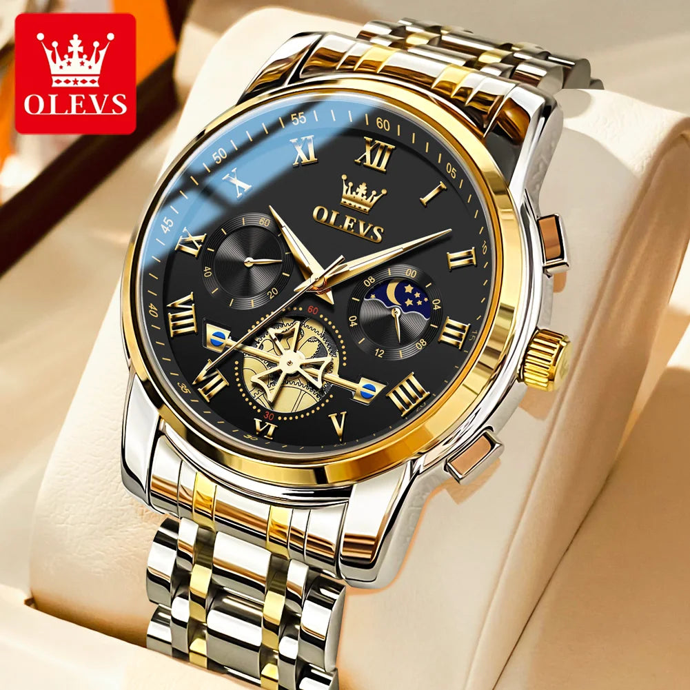 OLEVS 2859 Brand original authentic watches for man luxury Gift Box Steel band multifunctional quartz men's watch mbzr