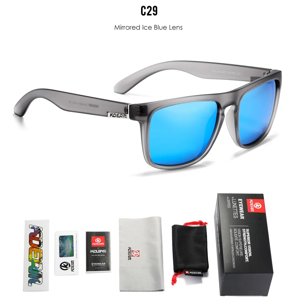 KDEAM Legend Square Sunglasses Polarized Lens Unisex for Outdoors with Brand Box