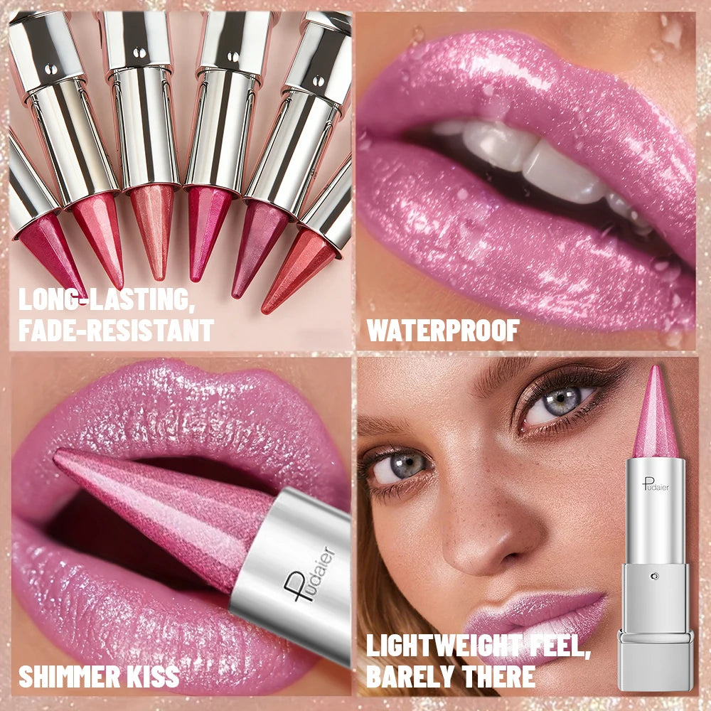 Waterproof and shimmery lipstick, waterproof and sweatproof, long-lasting and smudge-proof, not easy to smudge. mbzr