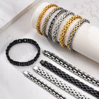 Vnox Trendy Strap Chain Bracelets For Men Boys Stainless Steel Links Thick Wtach Band Wristband Punk Hand Jewelry