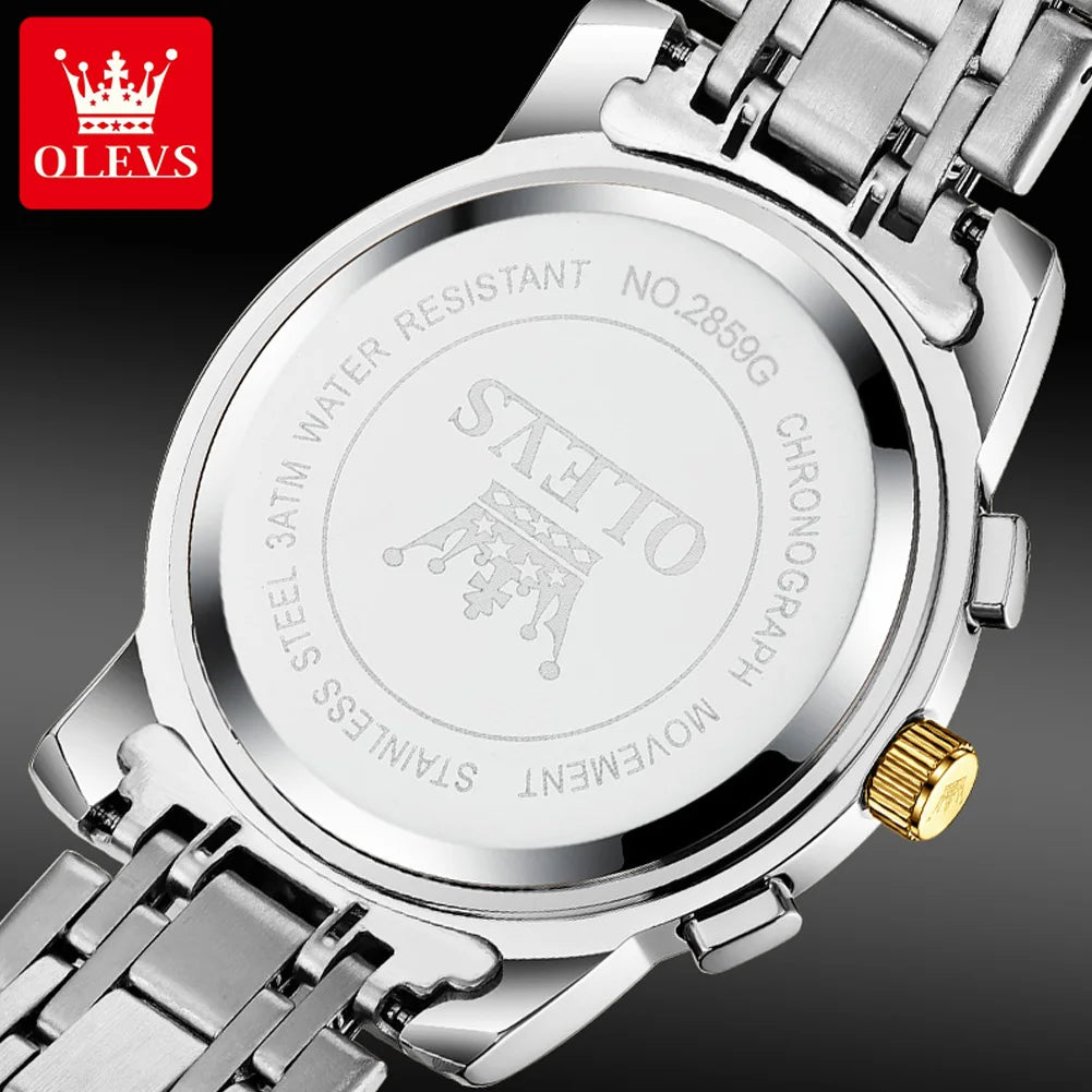 OLEVS 2859 Brand original authentic watches for man luxury Gift Box Steel band multifunctional quartz men's watch mbzr