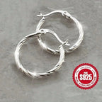 Hypoallergenic Silver Stud Earrings for Women - Lightweight Twisted Circle Design, Comfortable Mother's Day Gift Idea mbzr