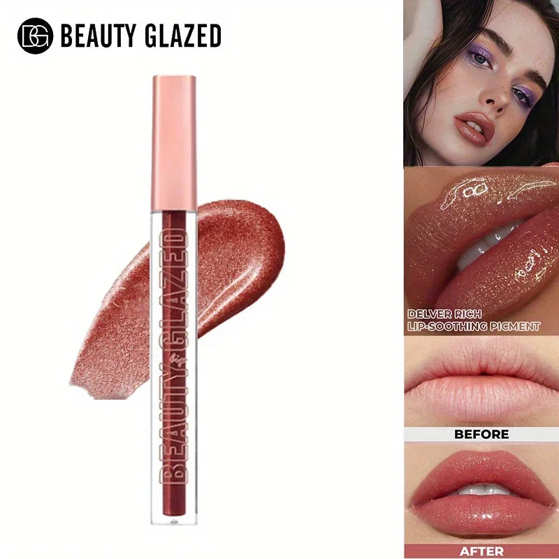 2024 Liquid Lipstick Chewy Golden Metallic Lip Gloss Shimmer Texture Golden Bling Glitter Lipstick Suitable Makeup Face Paint mbzr