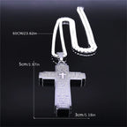 1pc Stainless Steel Cross Pendant Engraved Bible Necklace For Men Women Catholic Prayer Lucky Amulet Jewelry