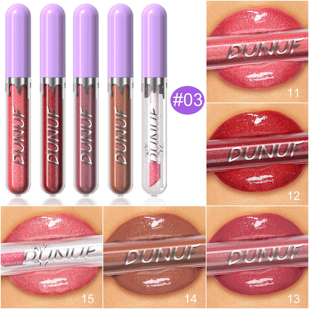 Lip Gloss Lip Oil Set, Glitter Lipstick Shimmer Moisturizing Hydrating Waterproof Non-sticky, Deep Red, Y2K Makeup Christmas mbzr
