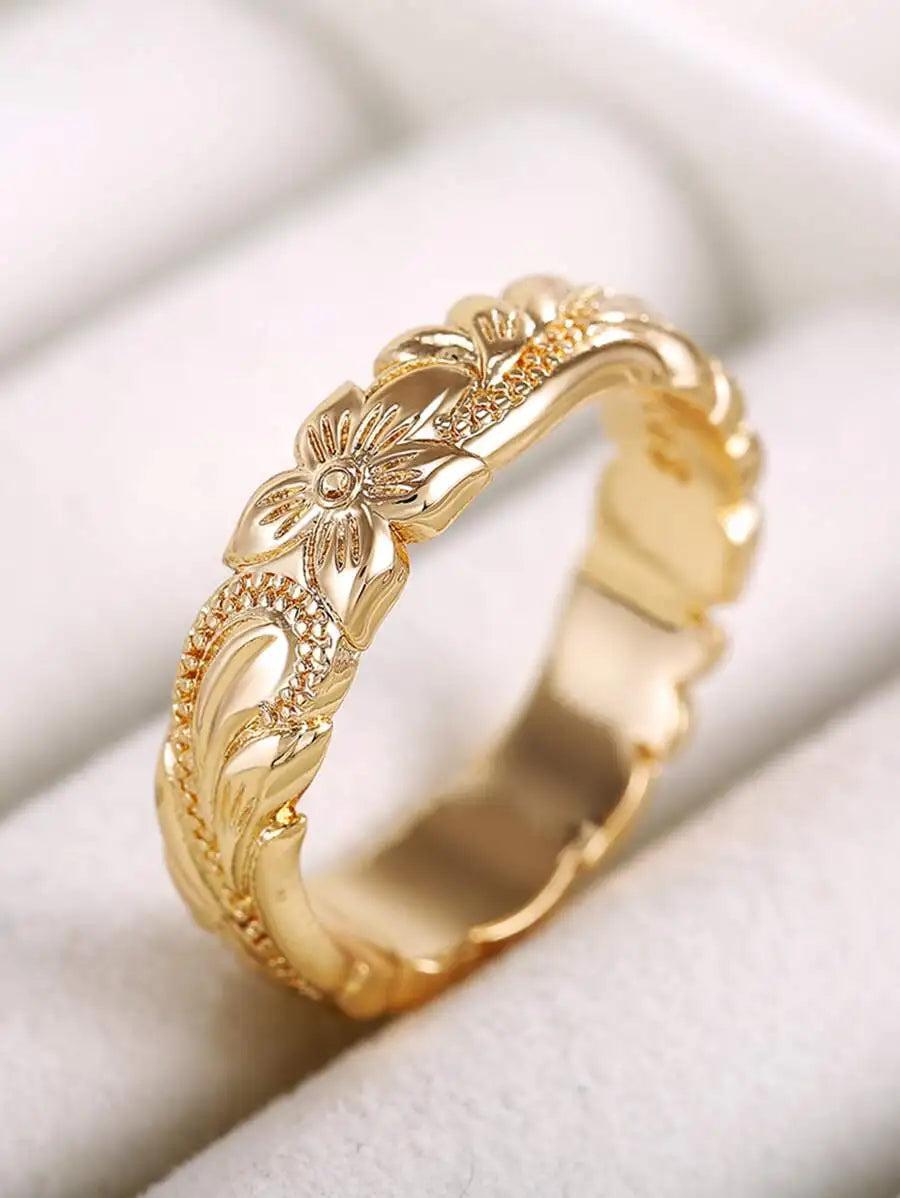 1pc Elegant Flower Design Ring, Gift For Women, Suitable For Wedding, Engagement, Anniversary, Party And Other Occasions