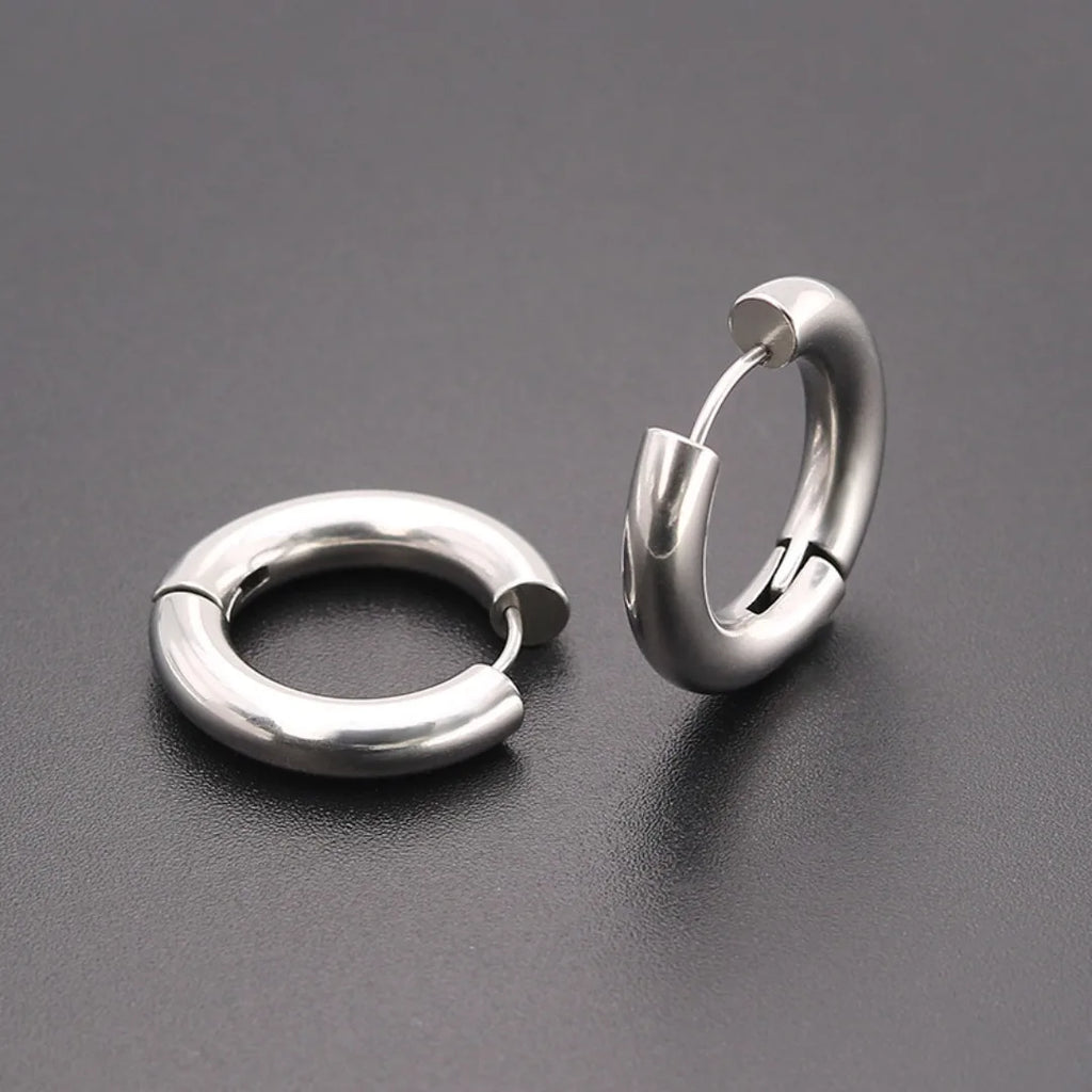 1 pair of punk style circular ring earrings L stainless steel large-sized exaggerated ear bones, ear screens, and earrings for both men and women