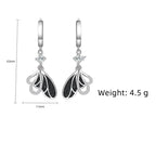 Sterling Silver Bow Zircon Long Drop Earrings Engagement Gift