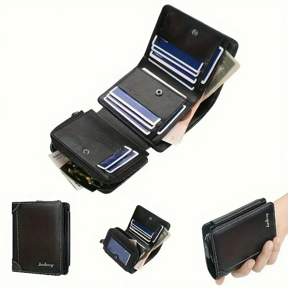 New PU Leather Men Wallets High Quality Zipper Short Desigh Card Holder Male Purse Vintage Coin Holder Men Wallets