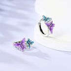 MULA 925 Sterling Silver Earring Stud For Women Fine Jewelry Gift Butterfly Four-leaf Clover Flowers Firefly Zircon Hoop Earring