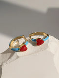Heart Decor Hoop Earrings Valentines,Mom,Mother,Mother's Day,Gift