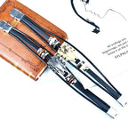 Guitar Headstock Leather Wrap Bracelet for Men Women, Vintage Multi Layer Black PU Leather Wooden Bead Music Note Cuff Wristband, Rock Punk Music Lover Jewelry Gift for Concert Birthday Daily Party